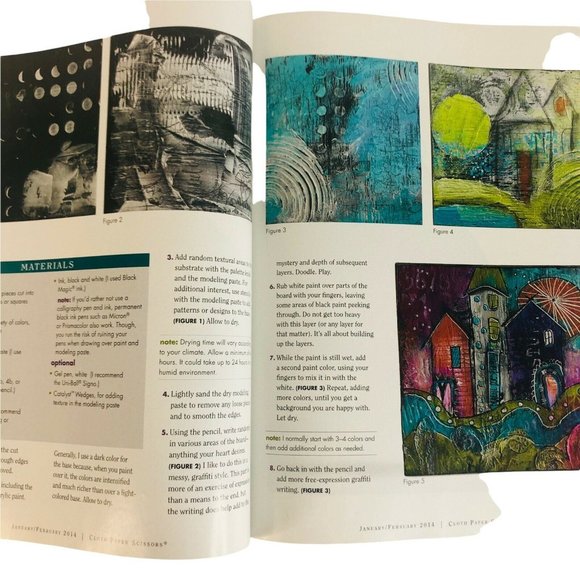 Cloth Paper Scissors Magazine January February 2014 Projects Collage Mixed Media - Picture 5 of 6